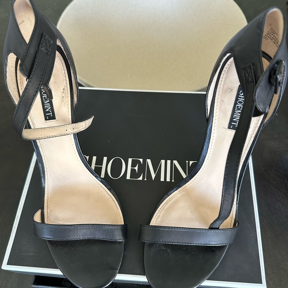 Black stiletto heels, worn once